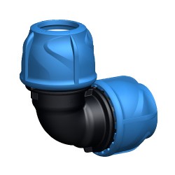 Raccordo a gomito 90° a compressione - 110 mm