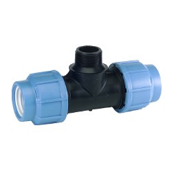 Raccordo a T con derivazione filettata maschio - 16 X 1/2"