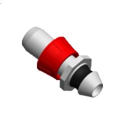 derivazione con gommino per tape con ghiera flottante D. 22