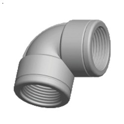 gomito a 90° filettato femmina d. 4" con anello rinforzo