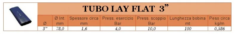 Tubo in pvc lay flat da 3